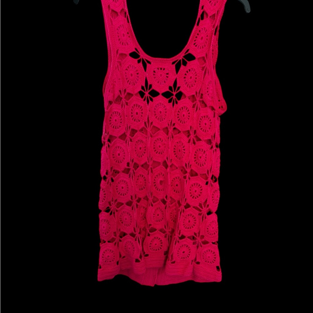 Pink Crochet Button-Up Vest size Medium - Picture 7 of 7